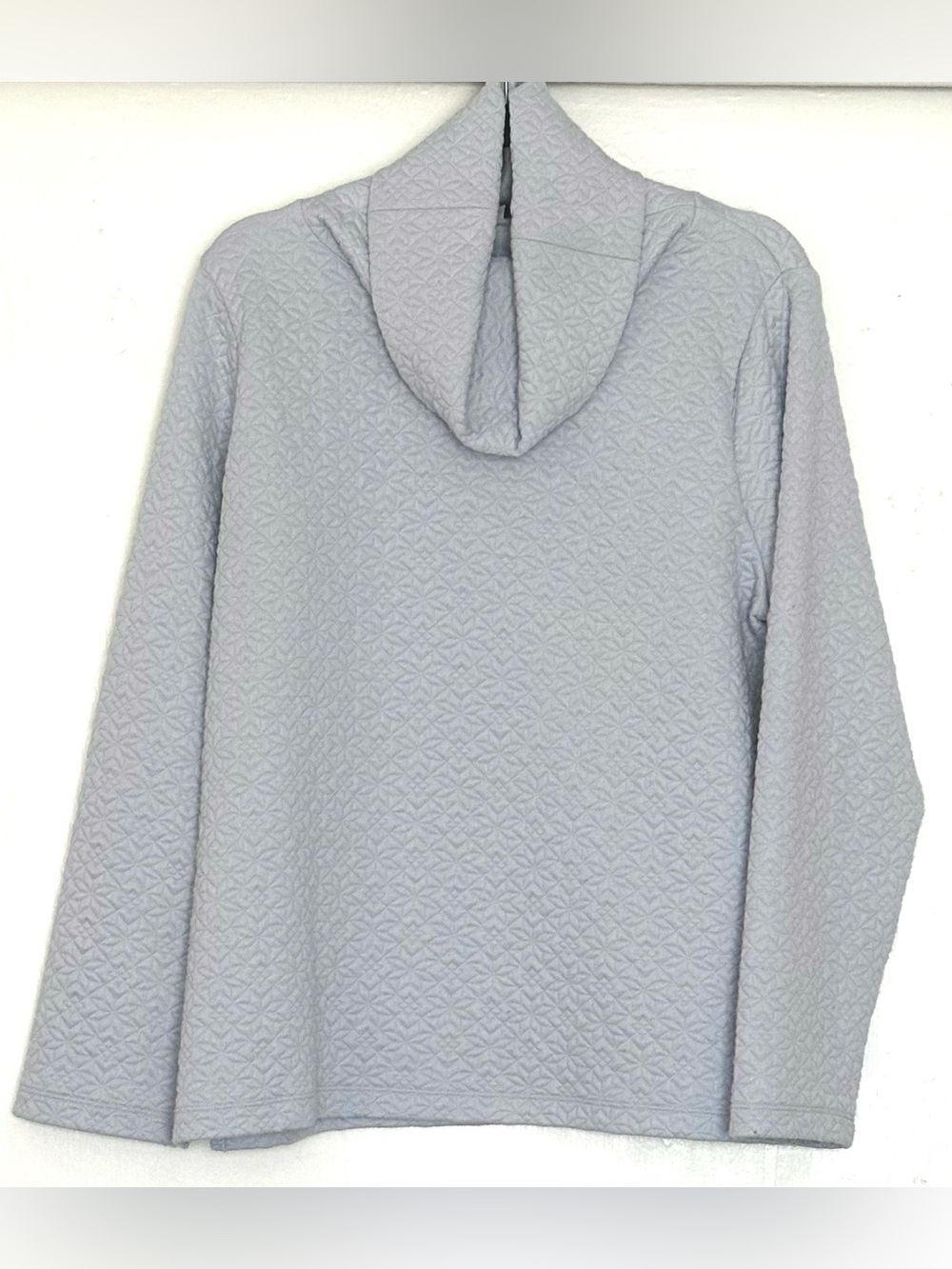 J.Crew Factory Quilted Funnel Neck Pullover Light Blue Size L